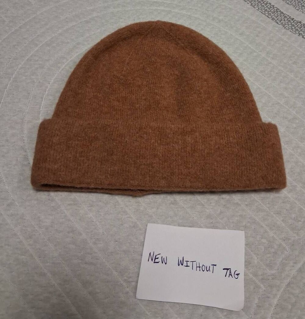 & other stories womens yak wool camel brown tan beanie hat